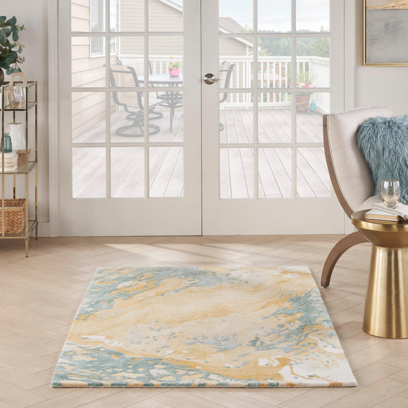 Nourison Home PRS36 Prismatic Sand Blue Modern Indoor Rug