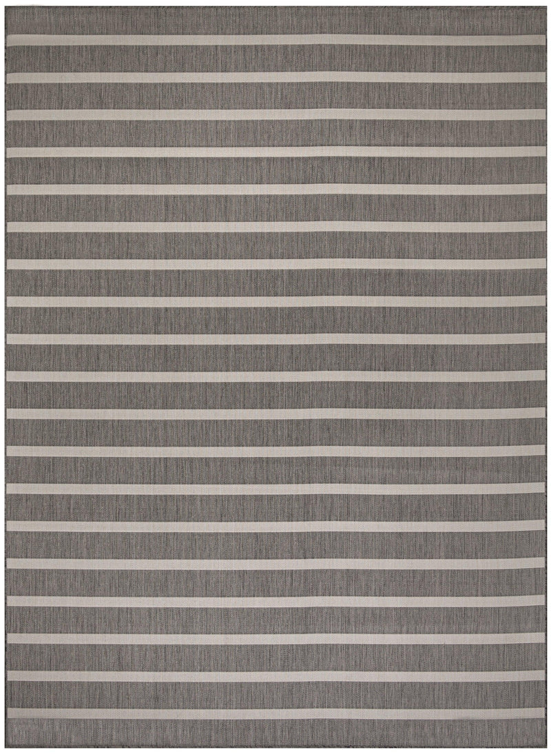 Nourison Positano POS03 Charcoal Ivory Modern Rug