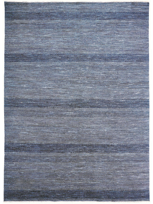 Janson Classic Striped Rug, Navy Blue/Silver Gray, 5ft-6in x 8ft-6in Area Rug - Modern Rug Importers