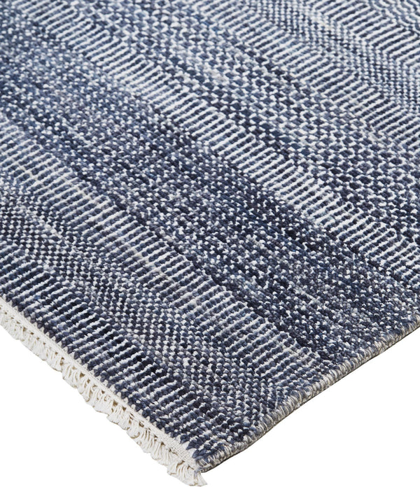 Janson Classic Striped Rug, Navy Blue/Silver Gray, 5ft-6in x 8ft-6in Area Rug - Modern Rug Importers