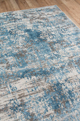 Juliet Blue Designer Abstract Runner Rug - Modern Rug Importers