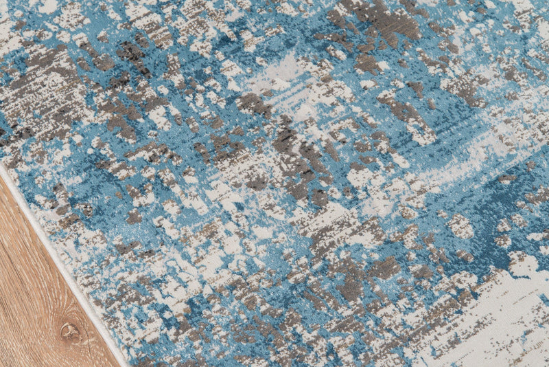 Juliet Blue Designer Abstract Runner Rug - Modern Rug Importers