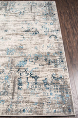 Juliet Blue Distressed Design Runner Rug - Modern Rug Importers