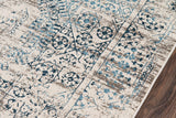 Juliet Blue Distressed Design Runner Rug - Modern Rug Importers