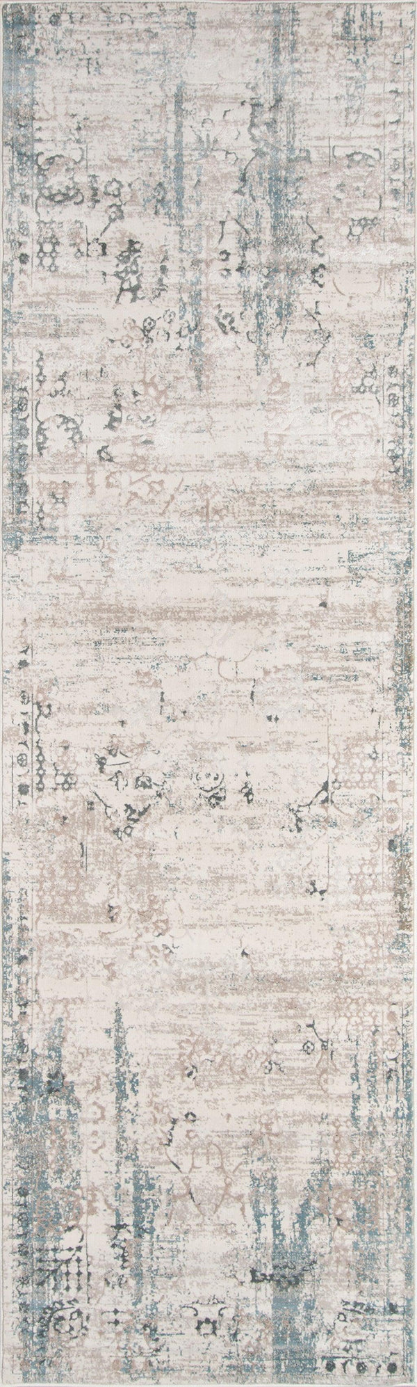 Juliet Ivory Distressed Design Runner Rug - Modern Rug Importers