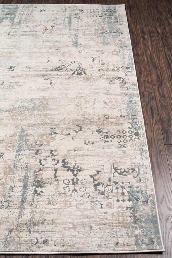 Juliet Ivory Distressed Design Runner Rug - Modern Rug Importers