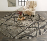 Kano Modern Abstract Rug, Warm Gray/Charcoal, 4ft - 3in x 6ft - 3in Area Rug - Modern Rug Importers