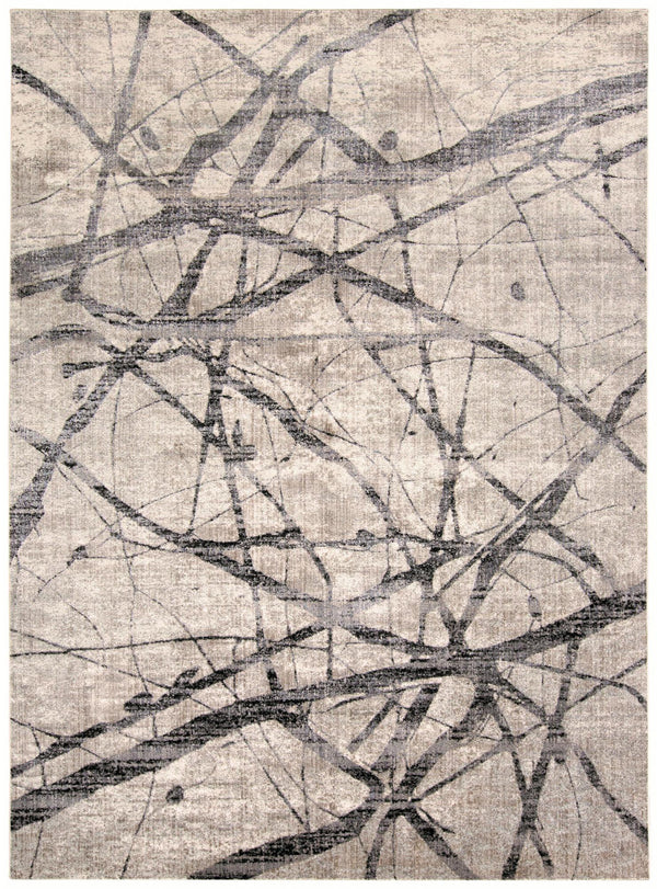 Kano Modern Abstract Rug, Warm Gray/Charcoal, 4ft - 3in x 6ft - 3in Area Rug - Modern Rug Importers