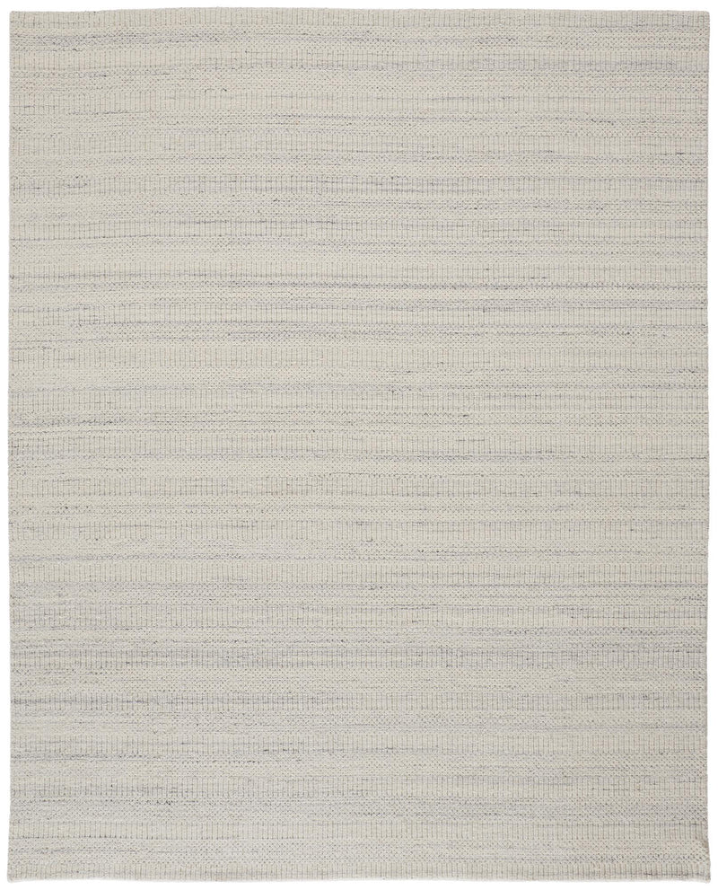 Keaton Handmade Wool Rug, Neutral Stripe, Light Gray, 9ft x 12ft Area Rug - Modern Rug Importers