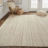 Keaton Handmade Wool Rug, Neutral Stripe, Tan/Beige, 9ft x 12ft Area Rug - Modern Rug Importers