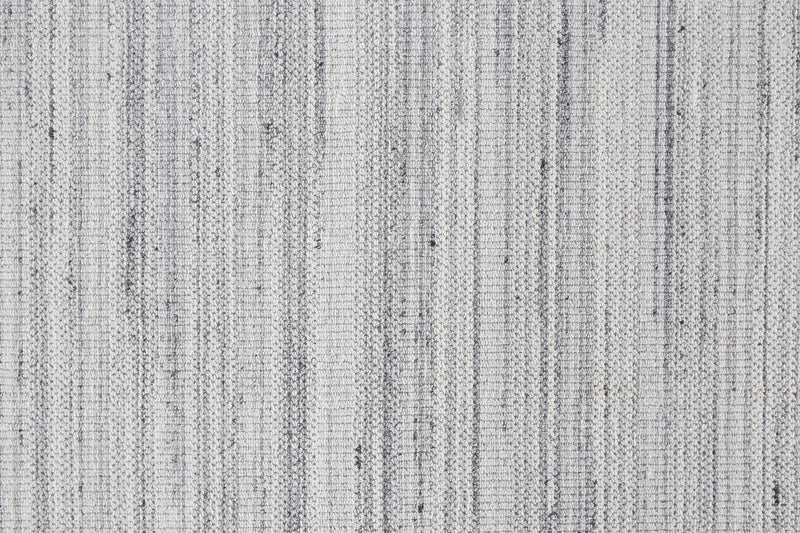 Keaton Handmade Woolt Area Rug, Neutral Stripe, Light Gray/Silver, 9ft x 12ft - Modern Rug Importers