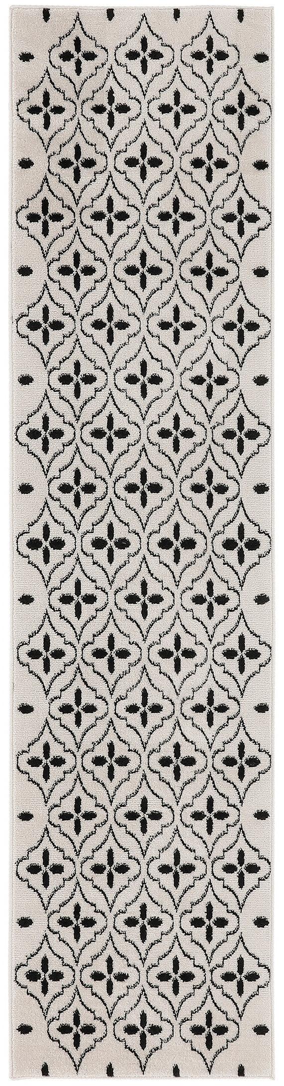 Nourison Nourison Essentials NRE04 Ivory Black Modern Rug