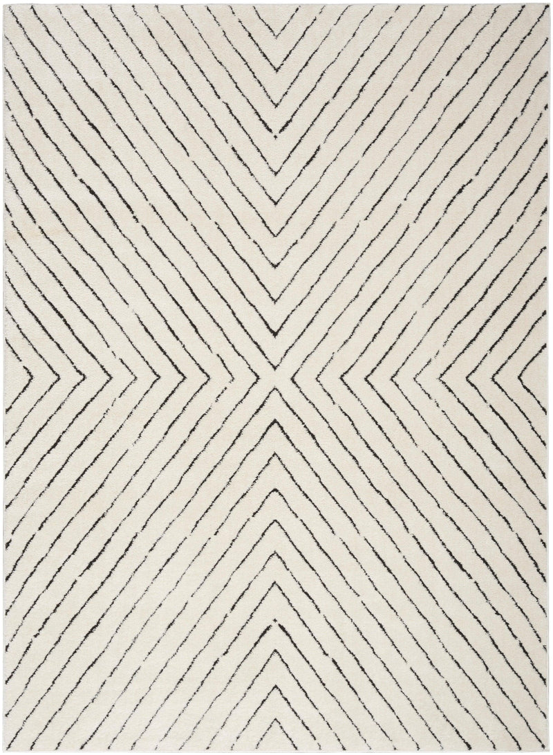 Nourison Modern Comfort MNC01 Ivory Black Scandinavian Indoor Rug