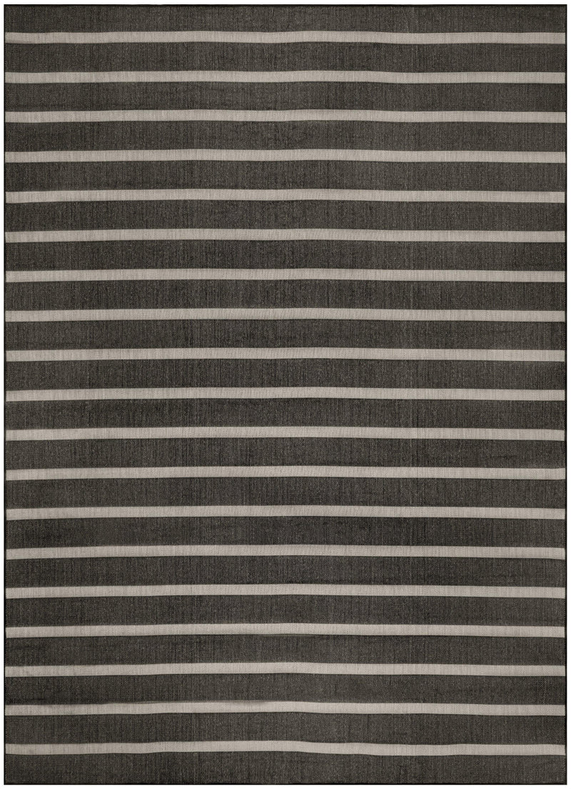 Nourison Positano POS03 Black Ivory Modern Rug