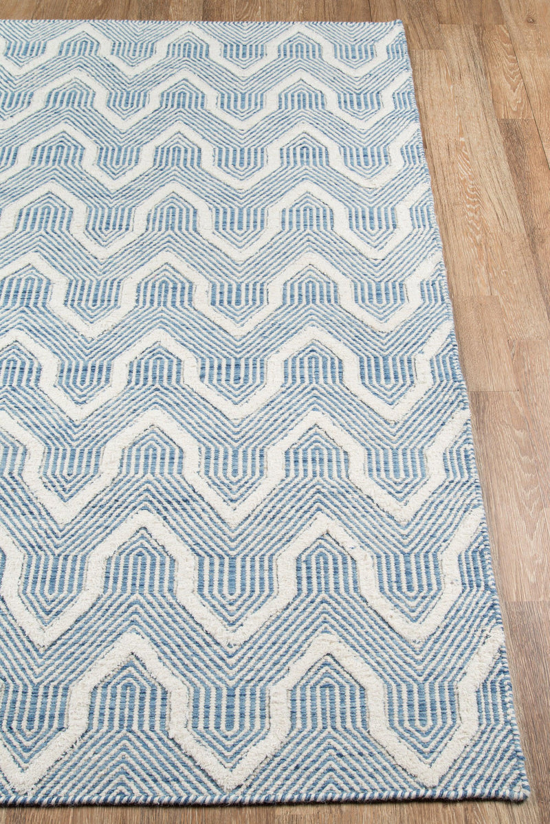 Langdon Blue Prince Hand Woven Geometric Area Rug - Modern Rug Importers