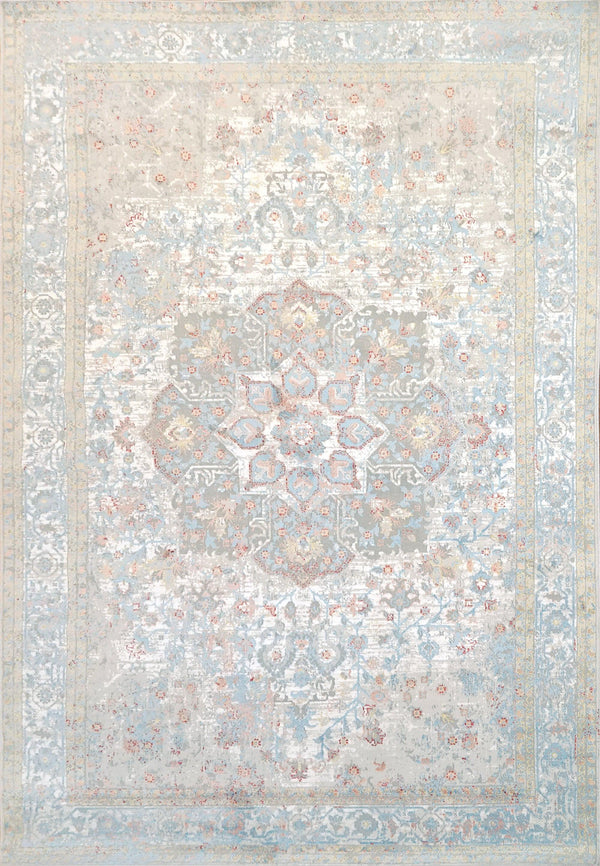 LEDA 9869-159 IVORY BLUE - Modern Rug Importers