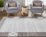 Legacy Contemporary Gebbah Rug, Light Gray/Warm Gray, 5ft-6in x 8ft-6in Area Rug - Modern Rug Importers