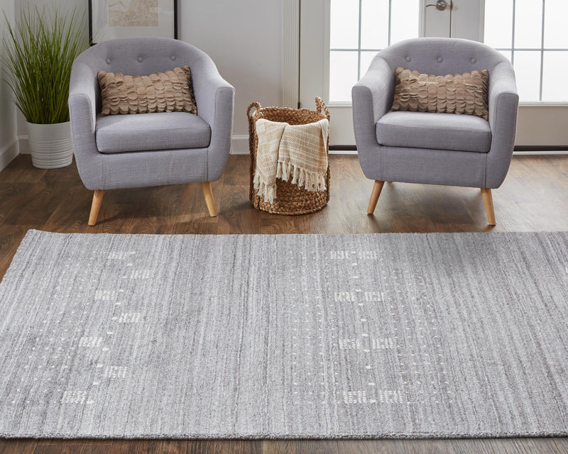 Legacy Contemporary Gebbah Rug, Warm Gray/Ivory, 5ft - 6in x 8ft - 6in Area Rug - Modern Rug Importers