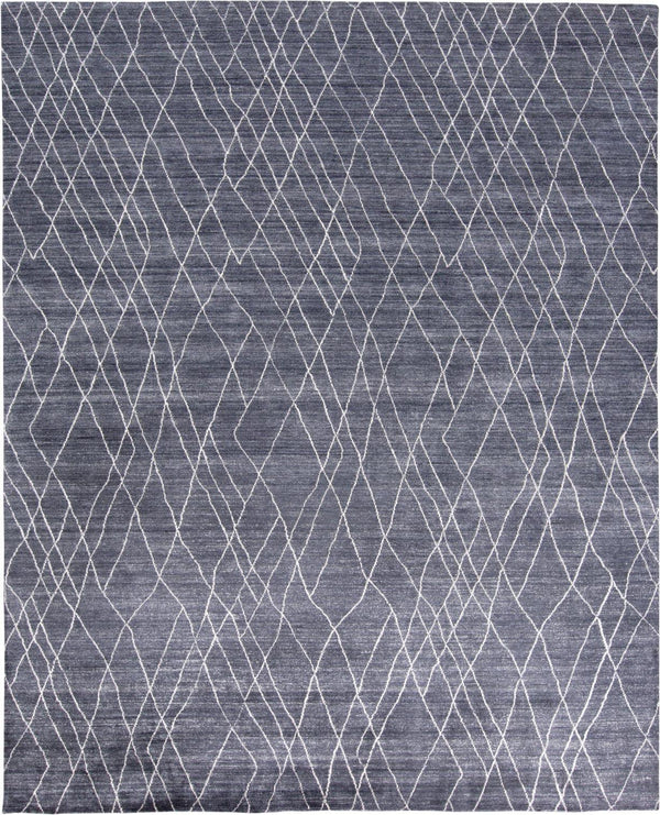 Lennox Modern Abstract Minimalist Rug, Navy Blue, 5ft x 8ft Area Rug - Modern Rug Importers