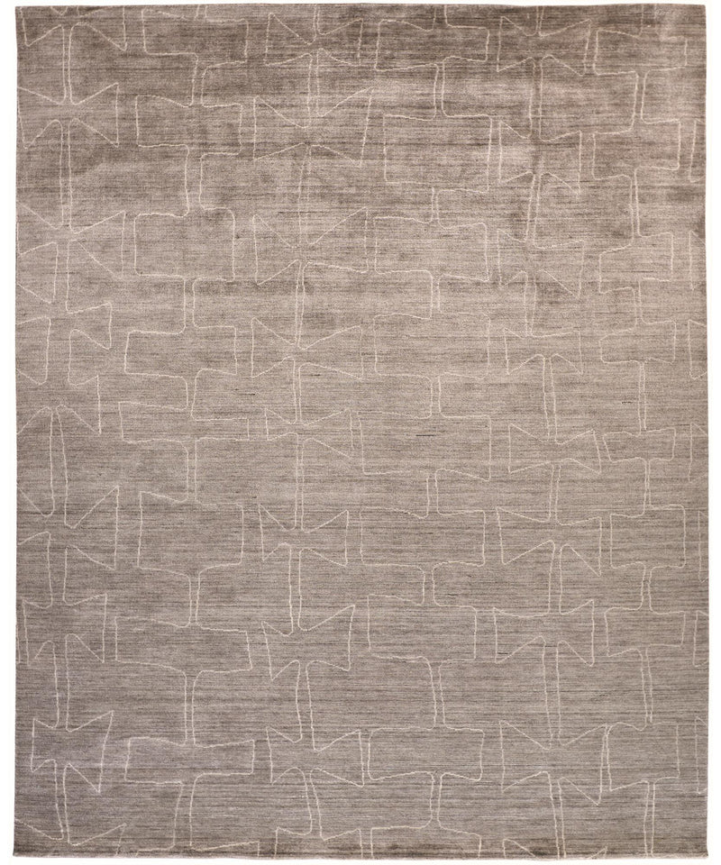 Lennox Modern Abstract Minimalist Rug, Taupe/Ivory, 5ft x 8ft Area Rug - Modern Rug Importers