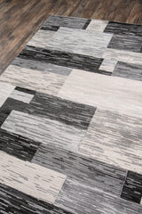 Logan Charcoal Designer Geometric Area Rug - Modern Rug Importers