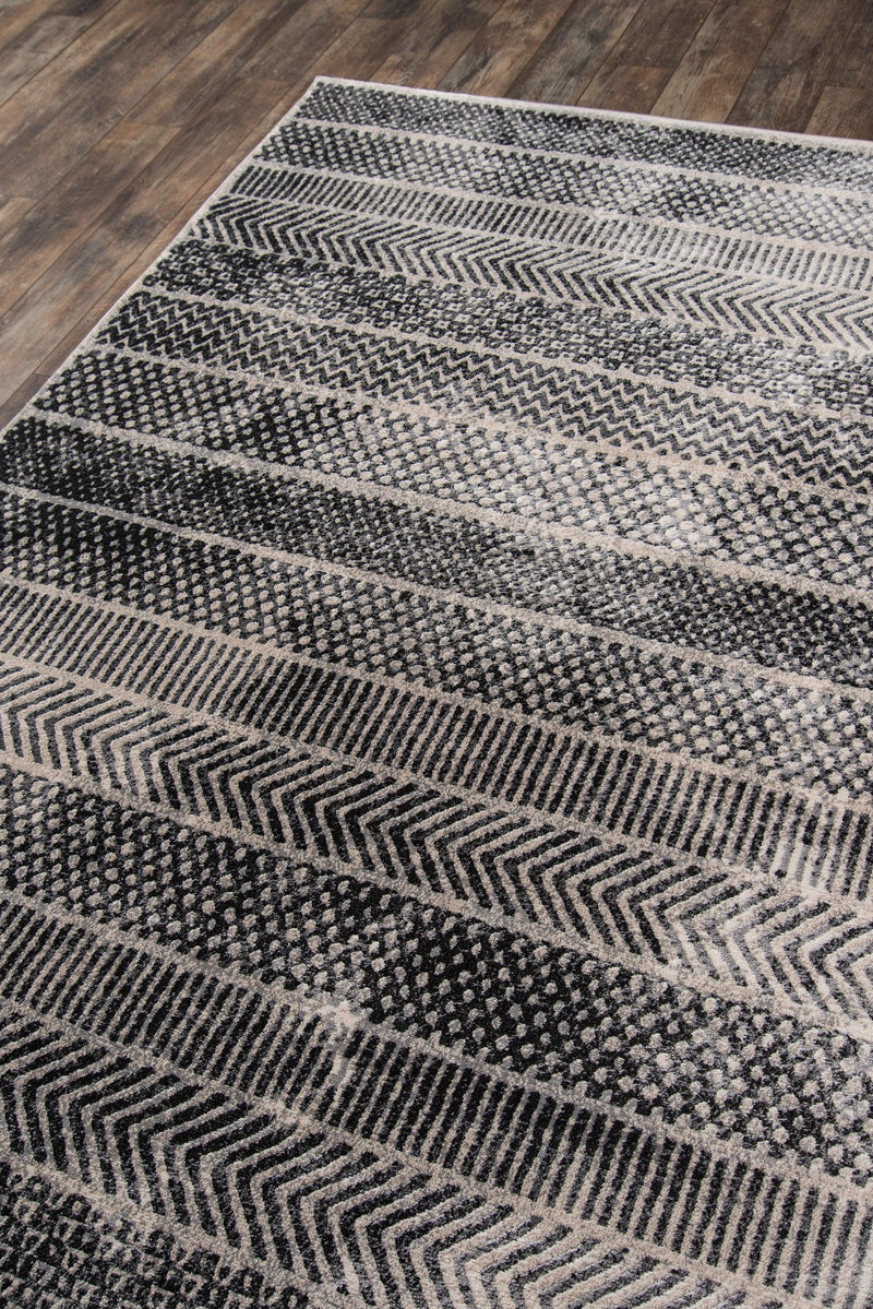 Logan Grey Designer Geometric Runner Rug - Modern Rug Importers