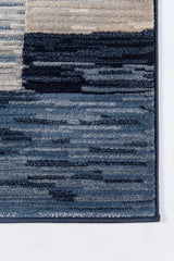 Logan Navy Designer Geometric Area Rug - Modern Rug Importers