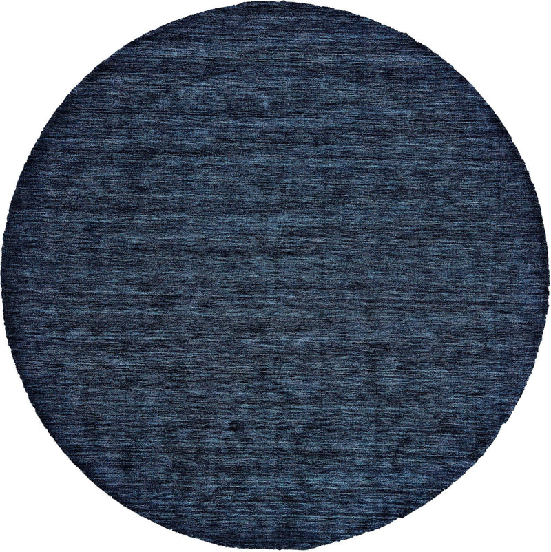 Luna Hand Woven Marled Wool Area Rug, Midnight Navy Blue, 9ft-6in x 13ft-6in - Modern Rug Importers