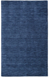 Luna Hand Woven Marled Wool Area Rug, Midnight Navy Blue, 9ft-6in x 13ft-6in - Modern Rug Importers