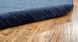 Luna Hand Woven Marled Wool Area Rug, Midnight Navy Blue, 9ft-6in x 13ft-6in - Modern Rug Importers