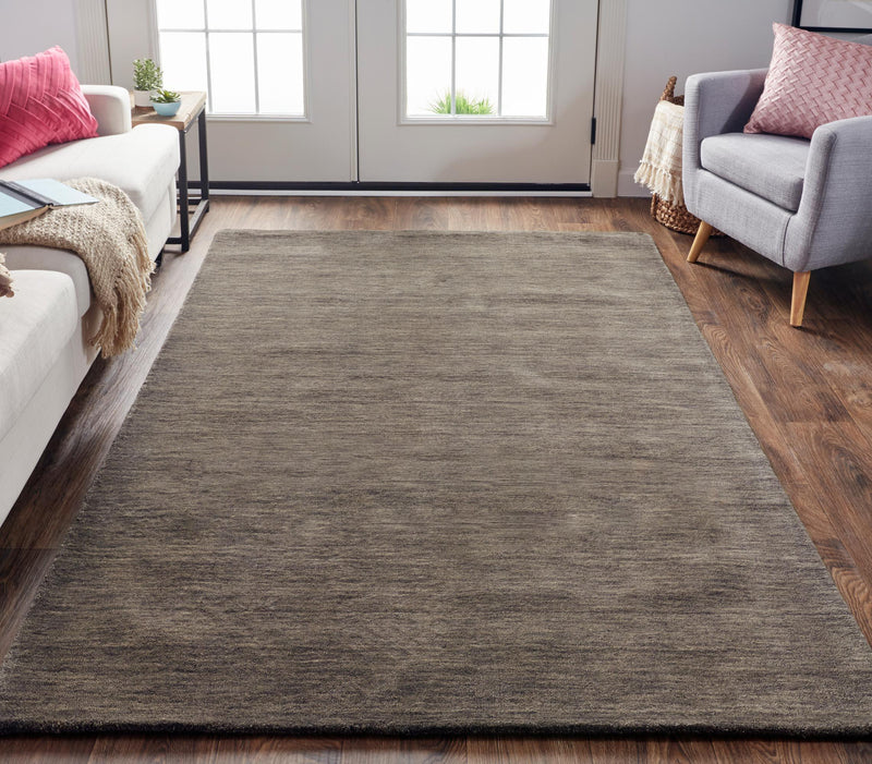 Luna Hand Woven Marled Wool Rug, Charcoal Gray, 9ft-6in x 13ft-6in Area Rug - Modern Rug Importers