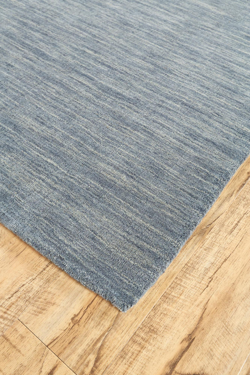 Luna Hand Woven Marled Wool Rug, Dusty Blue, 9ft-6in x 13ft-6in Area Rug - Modern Rug Importers