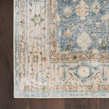 Nourison Astra Machine Washable ASW11 Silver Blue Vintage Indoor Rug