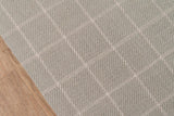 Marlborough Grey Deerfield Hand Woven Plaid Runner Rug - Modern Rug Importers