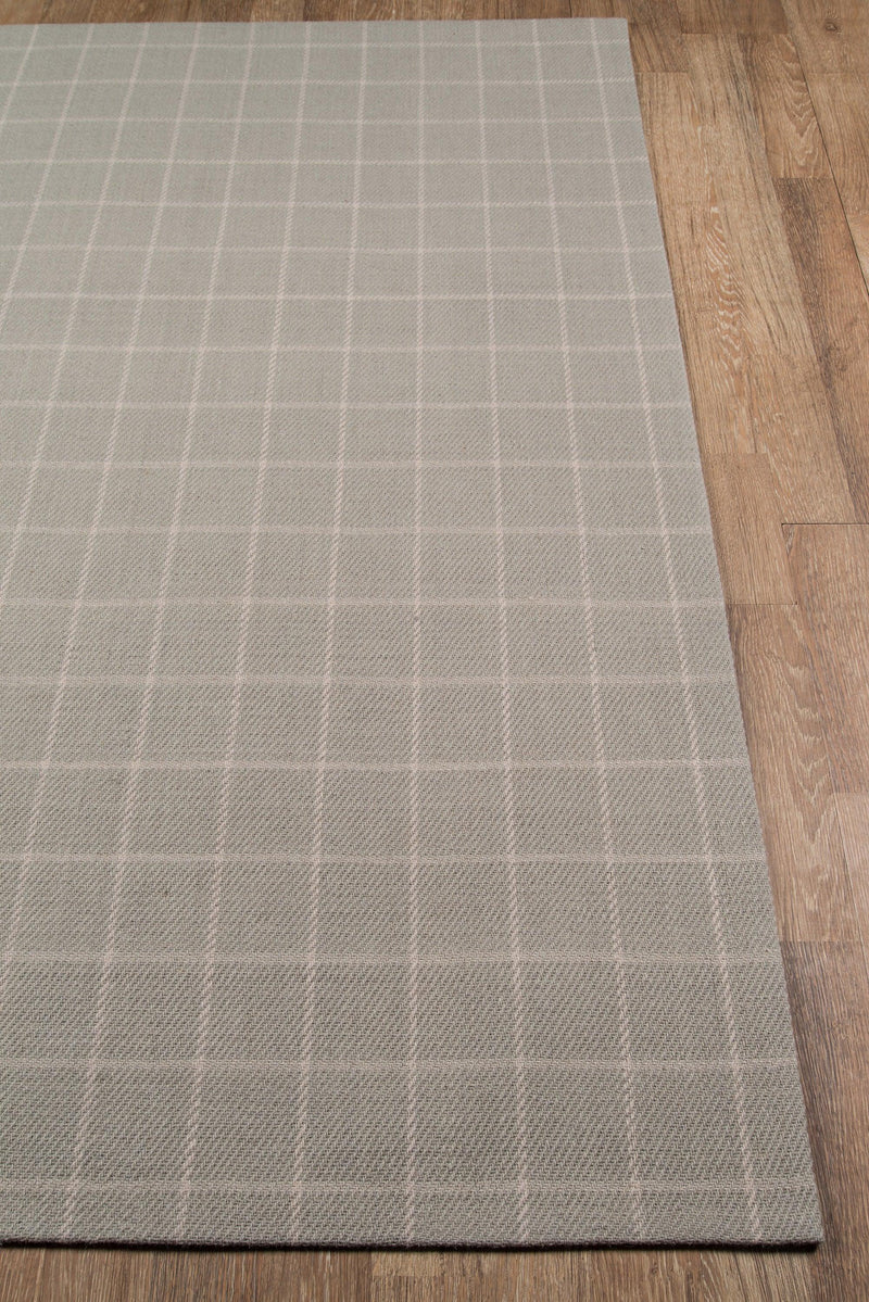 Marlborough Grey Deerfield Hand Woven Plaid Runner Rug - Modern Rug Importers