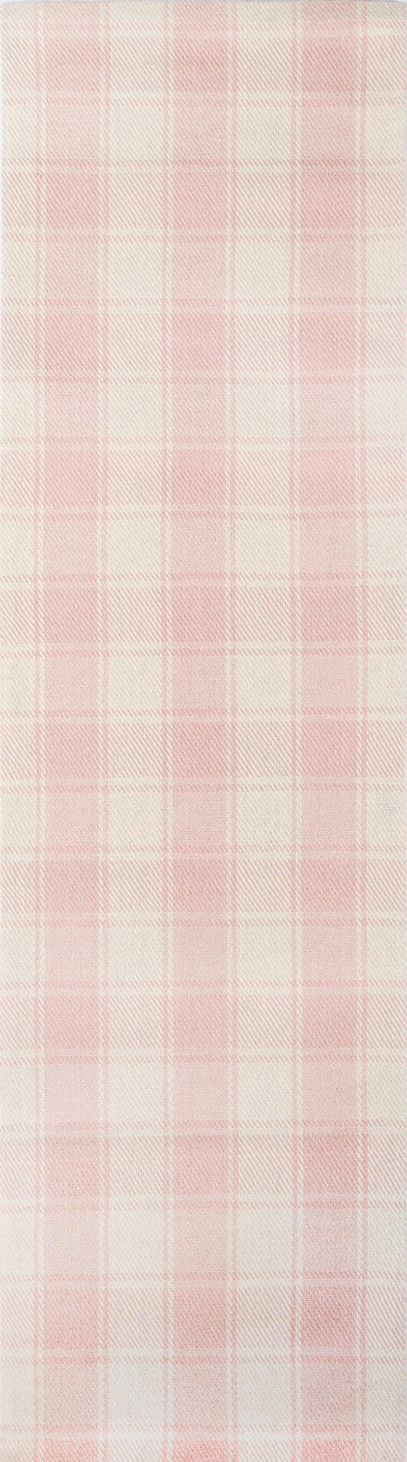 Marlborough Pink Charles Hand Woven Plaid Runner Rug - Modern Rug Importers