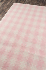 Marlborough Pink Charles Hand Woven Plaid Runner Rug - Modern Rug Importers