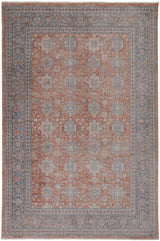 Marquette Traditional Persian Style Rug, Rust/Aegean Blue, 5ft x 7ft-2in Area Rug - Modern Rug Importers