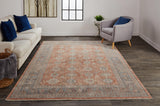 Marquette Traditional Persian Style Rug, Rust/Aegean Blue, 5ft x 7ft-2in Area Rug - Modern Rug Importers