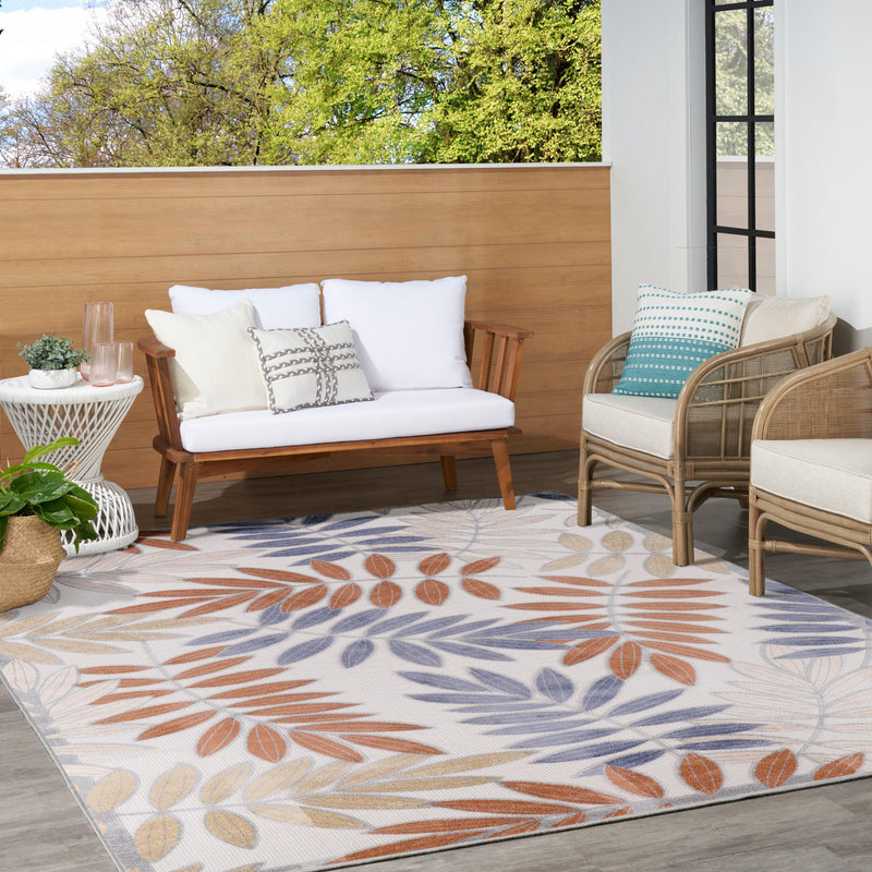 Nourison Aloha ALH18 Blue Mocha Outdoor Rug