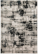 Micah Modern Abstract Rug, Ivory Bone/Black, 5ft x 8ft Area Rug - Modern Rug Importers