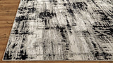 Micah Modern Abstract Rug, Ivory Bone/Black, 5ft x 8ft Area Rug - Modern Rug Importers