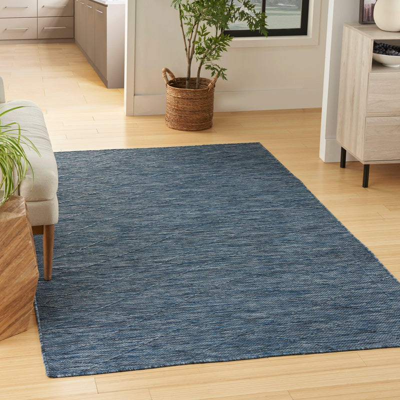 Nourison Washable Solutions WSL01 Navy Blue Modern Rug