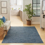 Nourison Washable Solutions WSL01 Navy Blue Modern Rug