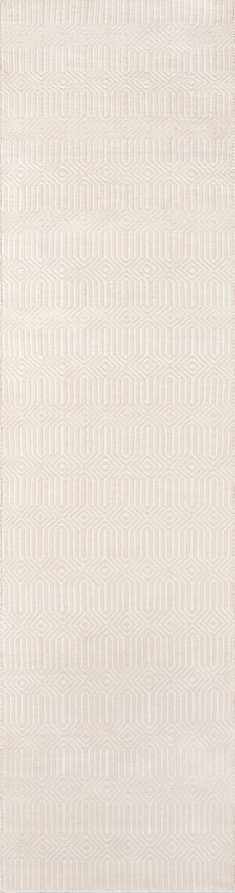 Newton Beige Holden Hand Woven Geometric Runner Rug - Modern Rug Importers