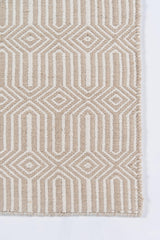 Newton Beige Holden Hand Woven Geometric Runner Rug - Modern Rug Importers