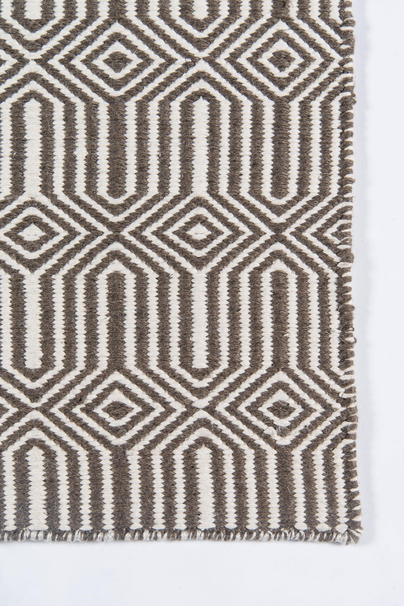 Newton Brown Holden Hand Woven Geometric Runner Rug - Modern Rug Importers