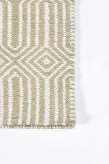 Newton Green Holden Hand Woven Geometric Runner Rug - Modern Rug Importers