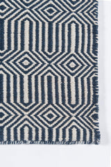 Newton Navy Holden Hand Woven Geometric Runner Rug - Modern Rug Importers