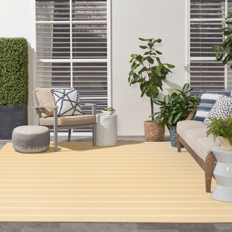 Nourison Positano POS03 Yellow Ivory Modern Rug